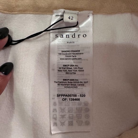 SANDRO Light Butter Yellow Texas Embroidered joggers Women's  SIZE 42  NWT - Picture 10 of 12